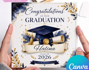 Custom Congratulations Graduation Card | Editable  Graduation Card | Custom Printable Graduation Card | Class of 2026 | Digital Download