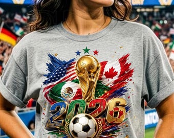 Download digitale PNG della Coppa del Mondo FIFA 2026 – Trofeo di calcio PNG, design maglia da calcio, grafica per tifosi sportivi, clipart Coppa del Mondo