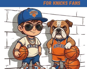 Immagine PNG dei Knicks di basket / Grafica di street basketball / Design per la maglietta da gioco dei Knicks / Sublimazione per il basket / Download digitale immediato