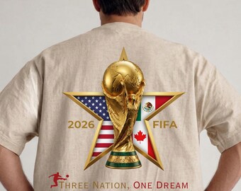 Coppa del Mondo FIFA 2026 PNG / Sublimazione Tre Nazioni Un Sogno / Design Calcio USA Messico Canada / Trofeo Coppa del Mondo