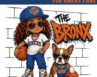 Immagine PNG dei Knicks di basket / Grafica di street basketball / Design per la maglietta da gioco dei Knicks / Sublimazione per il basket / Download digitale immediato