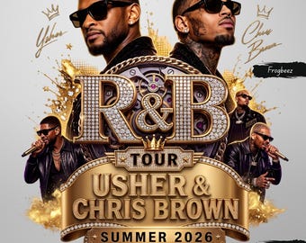 R&B Tour Vibes PNG, Usher  Chris Brown Inspired Graphic, Raymond Brown Shirt Design, Retro Concert Tee, Music Sublimation Digital Download
