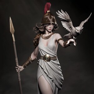 Strategic War Maiden With Owl Sigil Aegis Temple Base