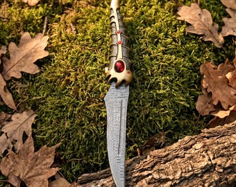Arya Stark Valyrian stål Catspaw knivreplika GOT | 17,5 tums handgjord samlardolk | Present till honom