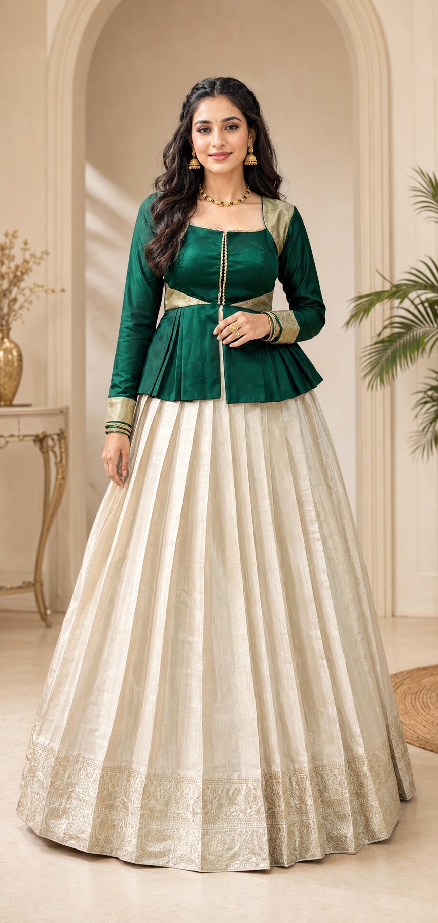Onam Outfits Top and Skirt