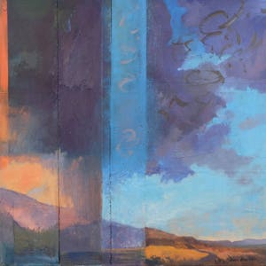 Step Out Into The Day  (New Mexico landscape, Santa Fe art, abstract landscape, original painting)