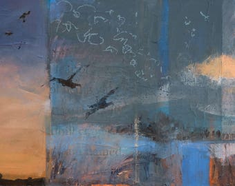 That Morning When We Discovered Flight (New Mexico art, extra large wall art, oil painting)