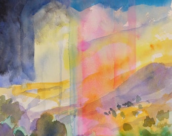 Watercolor Wander, 29 (New Mexico landscape, contemporary landscape, original painting, New Mexico art, New Mexico painting)