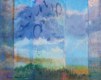 New Mexico Sky Musing, No. 5  (New Mexico landscape, New Mexico art, cloud paintings, abstract landscape)