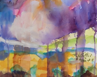 Watercolor Wander, 16 (New Mexico landscape, contemporary landscape, original painting, New Mexico art, New Mexico painting)