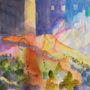 Watercolor Wander, 23 (New Mexico landscape, contemporary landscape, original painting, New Mexico art, New Mexico painting)
