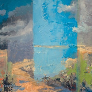 Drive Across the High Desert (New Mexico landscape, New Mexico art, Santa Fe style, original art, abstract landscape)