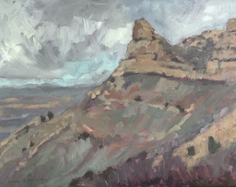 February Morning Mesa Verde (plein air painting, Colorado landscape, original landscape, oil painting)