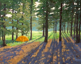 A Fine Morning - Beaubien (Philmont, New Mexico landscape, backpacking art, forest scene, camping art)