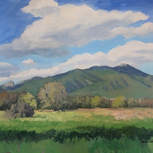 Taos Mountain Presence (New Mexico landscape, New Mexico art, Santa Fe style, oil painting)