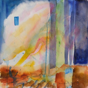 Watercolor Wander, 28 (New Mexico landscape, contemporary landscape, original painting, New Mexico art, New Mexico painting)
