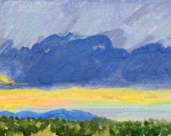 Santa Fe Himmel Landschaft Gemälde, New Mexico Art