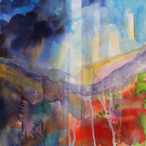Watercolor Wander, 31 (New Mexico landscape, contemporary landscape, original painting, New Mexico art, New Mexico painting)