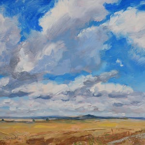 Socorro County Clouds - (New Mexico landscape, New Mexico painting, New Mexico gift, original landscape painting)
