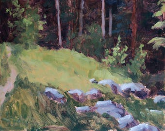 Santa Fe Forest Clearing (plein air painting, New Mexico landscape, Santa Fe art, oil painting)