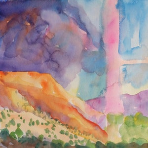 Watercolor Wander, 14 (New Mexico landscape, contemporary landscape, original painting, New Mexico art, New Mexico painting)