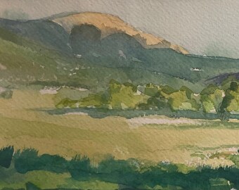 Baldy from Miranda Meadow, Watercolor No. 1 - original Philmont landscape by Dawn Chandler