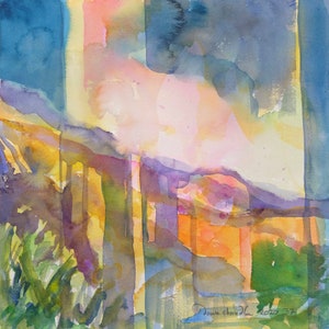 Watercolor Wander, 37 (New Mexico landscape, contemporary landscape, original painting, New Mexico art, New Mexico painting)