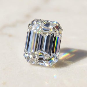 6x4mm Emerald Cut Moissanite| 0.60 CT VVS1 Lab Grown Loose dimond| Colorless Rectangular Moissanite for Custom Fine Jewelry Making