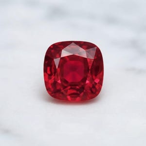 AAA+ 8mm Cushion Cut red ruby , VVS1 Clarity Lab Grown fancy ruby , Loose Gemstone for Engagement Ring, Custom Jewelry Making Stone