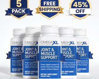 Omega XL 300 Joint Support Supplement – Natural Green Lipped Mussel – Pain & Muscle Relief – Softgel Capsules