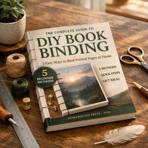 Buchbindeanleitung für Anfänger | DIY-Buchbindeanleitung (PDF) | 5 einfache Bindemethoden | Druckbare Bastelanleitung