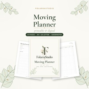 Moving Planner Printable & Digital, Moving Checklist with Box Inventory and Change of Address List