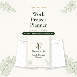 Project Planner Printable & Digital, Task Tracker, Meeting Notes and 12-Week Project Timeline