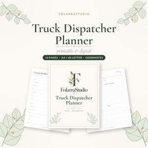 Truck Dispatcher Planner Printable & Digital, Freight Dispatch Log with Load Sheets and Carrier Profiles