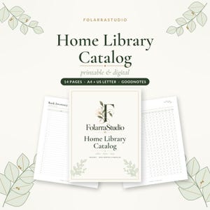 Home Library Catalog, Book Inventory Log, Book Wish List