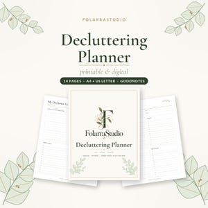 Decluttering Planner Printable & Digital, 30 Day Declutter Challenge with Room by Room Checklist