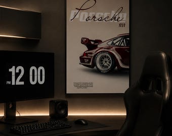 Colección de pósteres del Porsche 911 RWB, láminas de arte mural de automóviles JDM, regalo personalizado para entusiastas de los coches deportivos, decoración minimalista para garaje urbano.