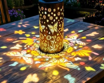 Colorful Butterfly Solar Lantern, Waterproof Metal Garden Light, Decorative LED Decor