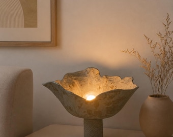 Handgefertigte Keramik Tischlampe | Organische skulpturale Lampe | Wabi Sabi Beleuchtung