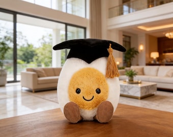 Jellycat Amuseable Boiled Egg Graduation Plush Keychain, Stuffed Animal Keepsake