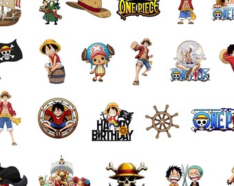 One piece PNG Bundle, Pack de cliparts Anime, PNG de personnage de manga, autocollants numériques pirate, conception par sublimation, téléchargement immédiat