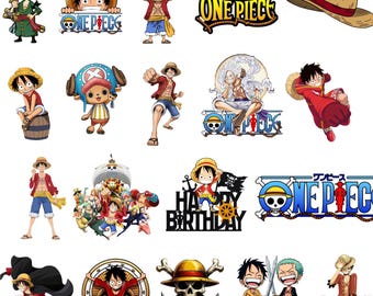 One Piece PNG Bundle, Anime Clipart Pack, Manga Character PNGs, Pirate Digital Stickers, Sublimation Design, Instant Download