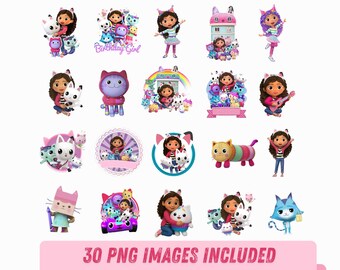Gabby's Dollhouse PNG Bundle, Gabby Clipart, Cartoon Characters PNG, Gabby Party Bundle, Birthday Sublimation, Kids Digital Download