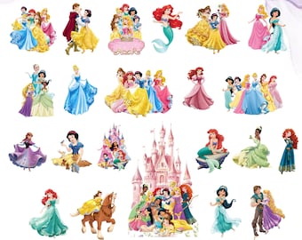 Prinzessin PNG Bundle, Aquarell Prinzessin PNG, Märchen Prinzessin Clipart, Prinzessin Geburtstagseinladung, Prinzessin Wandkunst, digitaler Download