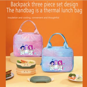 K-pop Demon Hunters 3PCS Backpack Set, 17 Inch School Bookbag with Insulated Lunch Bag & Pencil Case for Teen Fans image 7
