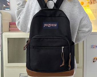Vintage Jansport Backpack: Canvas Bag Day Pack Yellow, 90's Made