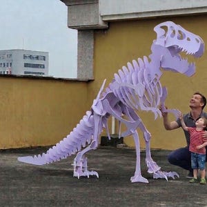 Canvas-Rex, gigantyczny 4-metrowy zestaw szkieletu T-Rexa: projekt DIY dla taty, replika skamieniałości dinozaura (pobranie cyfrowe)
