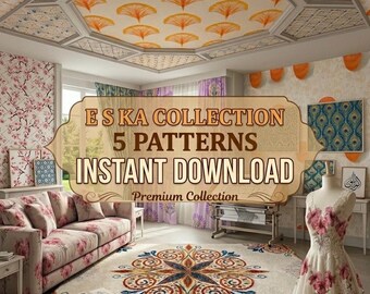 Instant Download for modern collection of  Geometric Floral Patterns made for you