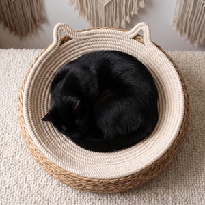 Tapete arranhador redondo 2 em 1 para gatos em corda trançada imagem 4