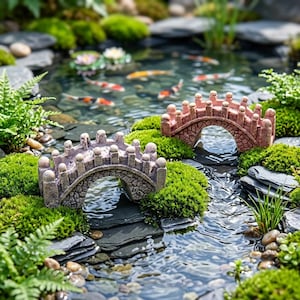 Mini Arch Bridge Ornament, Fairy Garden Bridge, Resin Micro Landscape Decor, Succulent Pot Decor, Housewarming Gift, Spring Summer